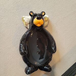 Bear Black Soap Bar Dispenser Vintage